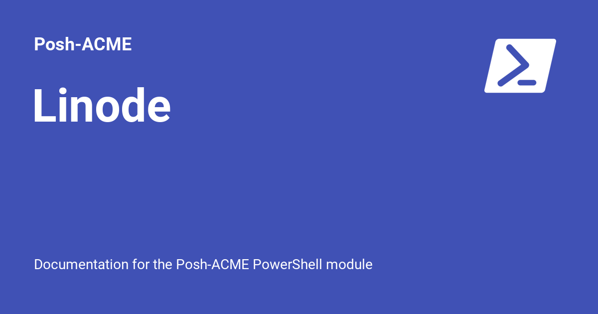 Linode - Posh-ACME